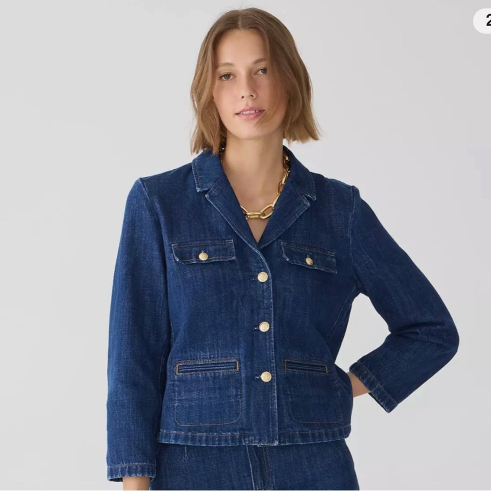 JCrew Denim Blazer Jacket in Resin Wash